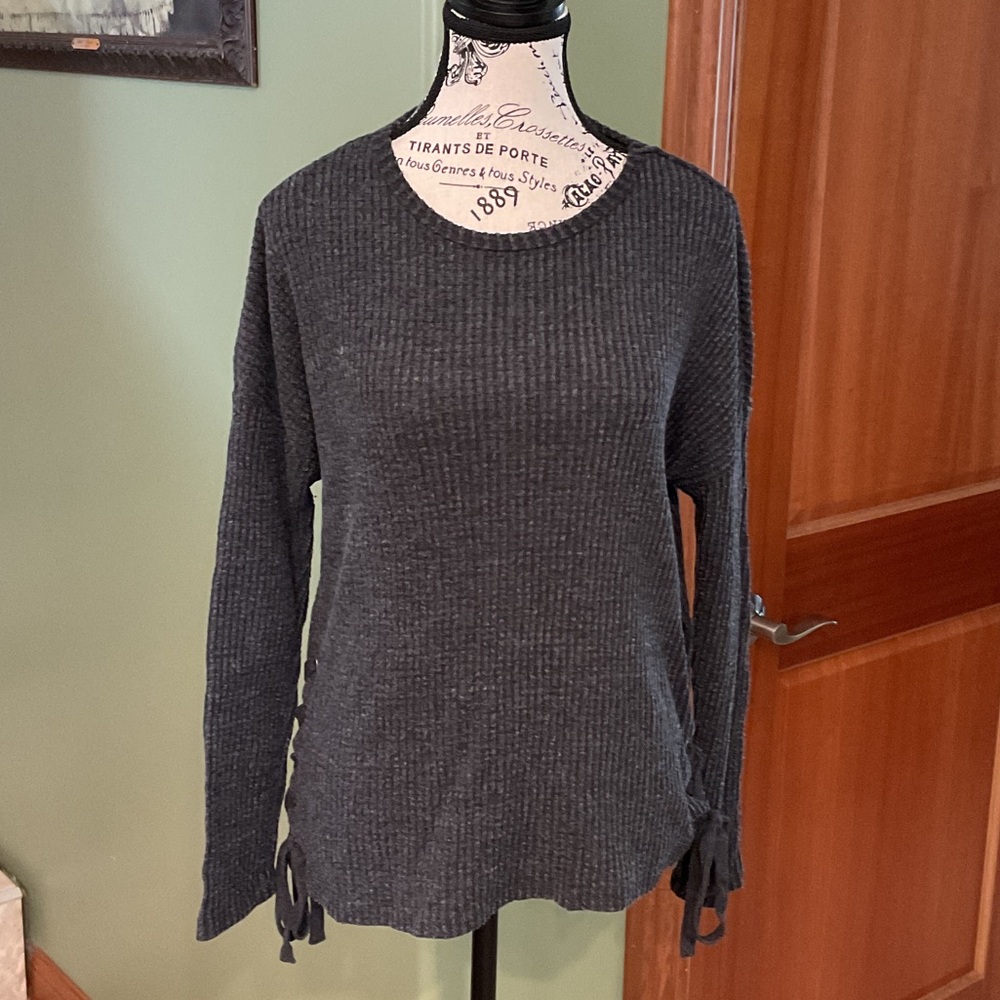 Z Supply Dark Gray Ribbed Sweater, Size S